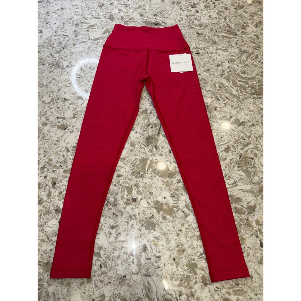 Beyond Yoga Spacedye Caught In The Midi High Waisted Leggings Red Womens Size Xs